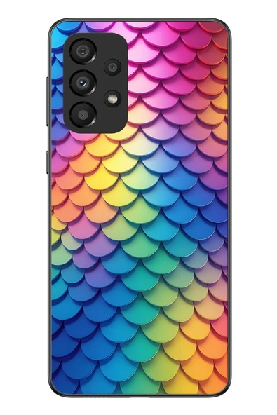 Le Balvo Samsung Galaxy A33 Uyumlu Gökkuşağı Renkleri Baskılı Silikon Kılıf ürün görseli 1