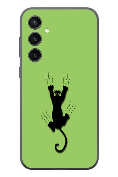 Le Balvo Samsung Galaxy S23 Uyumlu Tutunan Kedi Baskılı Silikon Kılıf ürün görseli 1