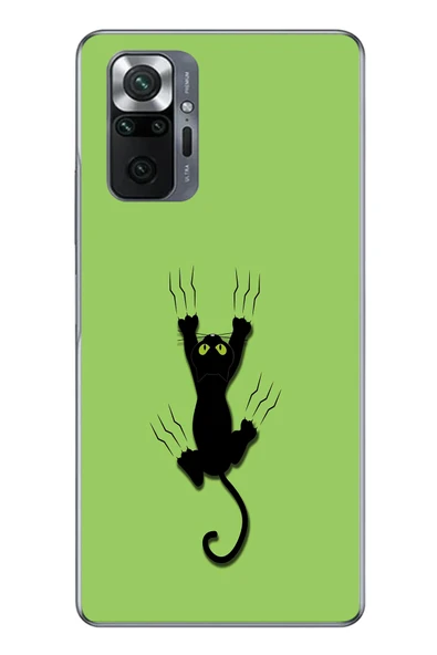 Le Balvo Redmi Note 10 Uyumlu Tutunan Kedi Baskılı Silikon Kılıf ürün görseli 1
