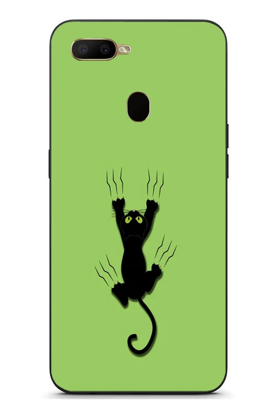 Le Balvo Oppo A5S Uyumlu Tutunan Kedi Baskılı Silikon Kılıf ürün görseli 1