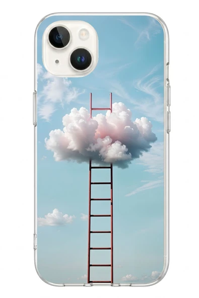 Le Balvo İphone 13/14 Uyumlu Buluta Çıkan Merdiven Baskılı Silikon Kılıf ürün görseli 1
