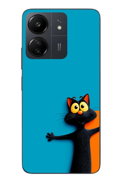 Le Balvo Redmi 13C Uyumlu Kedi Uyarısı Baskılı Silikon Kılıf ürün görseli 1