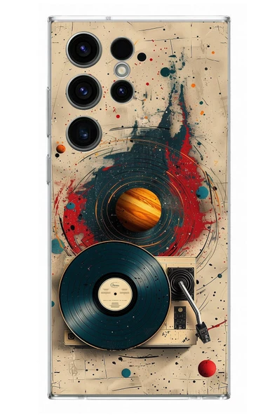 Le Balvo Samsung Galaxy S23 Ultra Uyumlu Plak Gezegeni Baskılı Silikon Kılıf ürün görseli 1