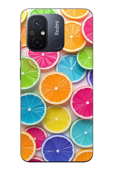 Le Balvo Redmi 12C Uyumlu Renkli Lime Dilimler Baskılı Silikon Kılıf ürün görseli 1