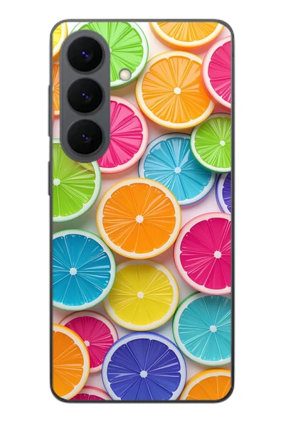 Le Balvo Samsung Galaxy S26 Uyumlu Renkli Lime Dilimler Baskılı Silikon Kılıf ürün görseli 1