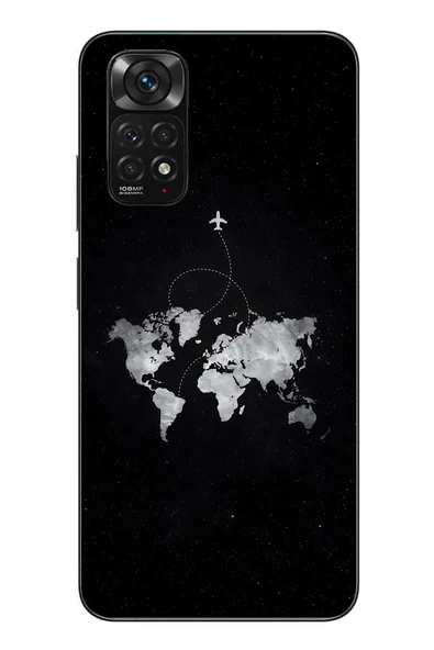 Le Balvo Redmi Note 11 - 11s Uyumlu Dünya Haritası Uçuş Baskılı Silikon Kılıf ürün görseli 1