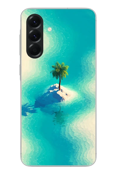 Le Balvo Samsung Galaxy A56 Uyumlu Adada Palmiye Baskılı Silikon Kılıf ürün görseli 1