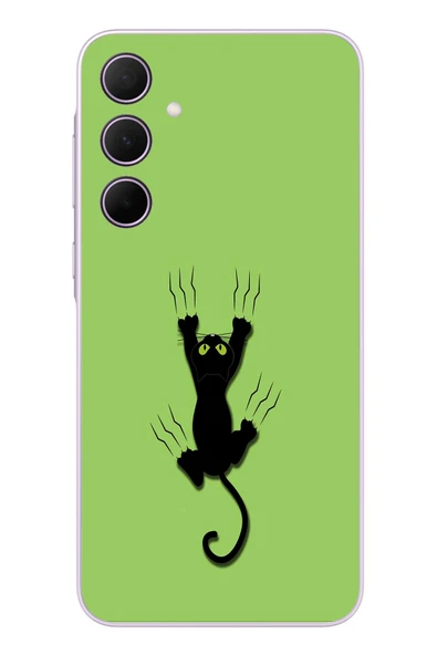 Le Balvo Samsung Galaxy A35 Uyumlu Tutunan Kedi Baskılı Silikon Kılıf ürün görseli 1