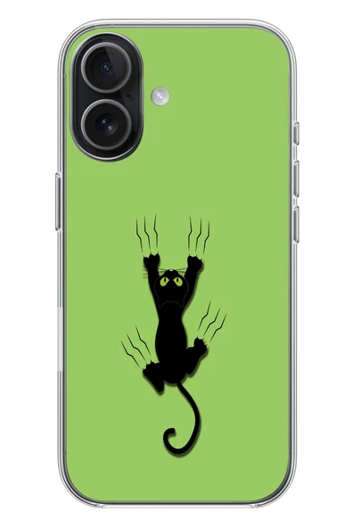 Le Balvo iphone 17 Uyumlu Tutunan Kedi Baskılı Silikon Kılıf ürün görseli 1