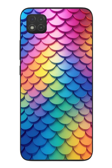 Le Balvo Redmi 9C Uyumlu Gökkuşağı Renkleri Baskılı Silikon Kılıf ürün görseli 1