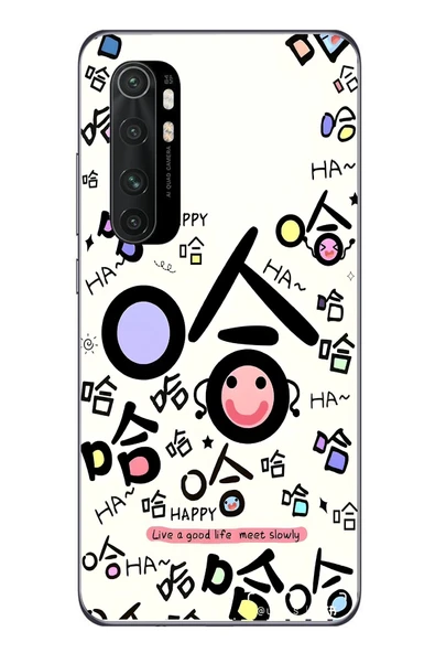 Le Balvo Xiaomi Mi 10 Lite Uyumlu Mutlu Happy Baskılı Silikon Kılıf ürün görseli 1