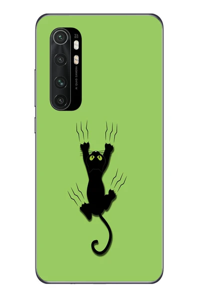 Le Balvo Xiaomi Mi 10 Lite Uyumlu Tutunan Kedi Baskılı Silikon Kılıf ürün görseli 1