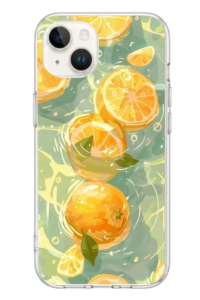 Le Balvo İphone 13/14 Uyumlu Limonlar Pastel Baskılı Silikon Kılıf ürün görseli 1