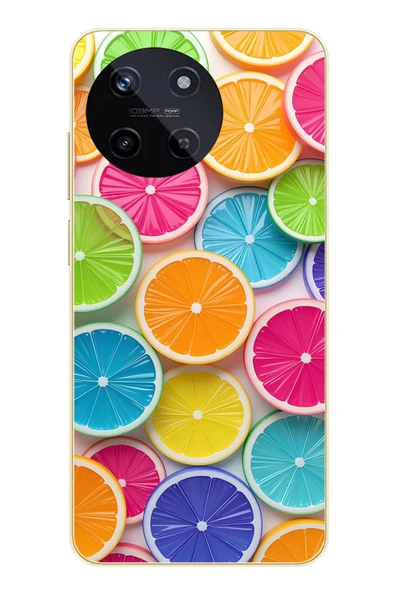 Le Balvo Realme 11 4G Uyumlu Renkli Lime Dilimler Baskılı Silikon Kılıf ürün görseli 1