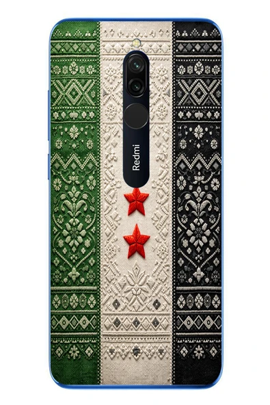 Le Balvo Redmi 8 Uyumlu Suriye Bayrağı Dokuma Baskılı Silikon Kılıf ürün görseli 1