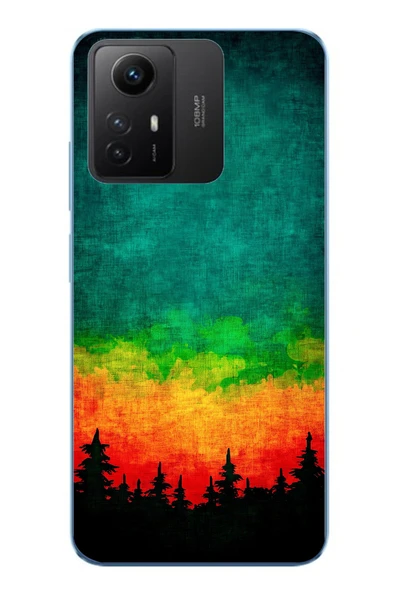 Le Balvo Redmi Note 12S Uyumlu Orman Gecesi Renkli Baskılı Silikon Kılıf ürün görseli 1