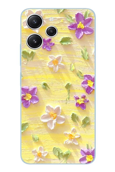Le Balvo Redmi 12 Uyumlu Mor Papatyalar Baskılı Silikon Kılıf ürün görseli 1