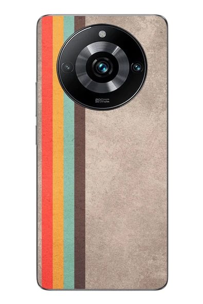 Le Balvo Realme 11 Pro Uyumlu Retro Gökkuşağı Baskılı Silikon Kılıf ürün görseli 1