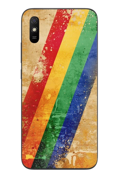 Le Balvo Redmi 9A Uyumlu Yan Gökkuşağı Baskılı Silikon Kılıf ürün görseli 1