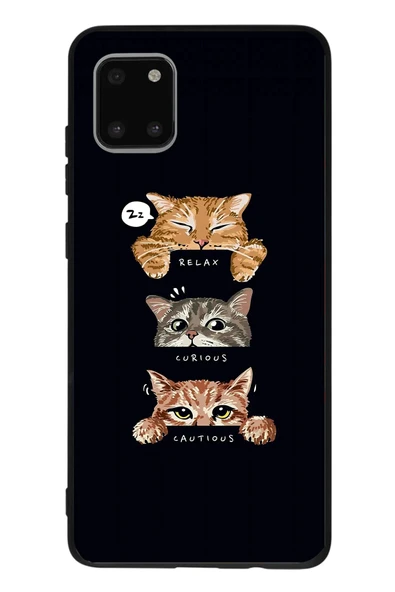 Le Balvo Samsung Galaxy Note 10 Lite Uyumlu Kedi Halleri Baskılı Silikon Kılıf ürün görseli 1