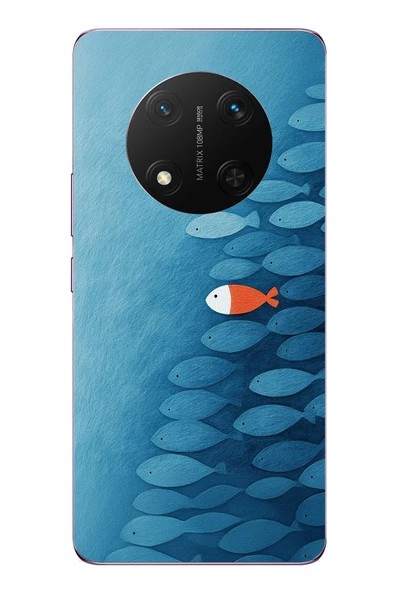 Le Balvo Honor Magic 7 Lite Uyumlu Balıklar Yüzüyor Baskılı Silikon Kılıf ürün görseli 1