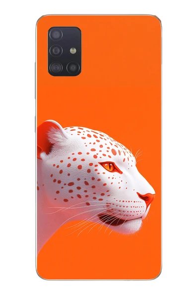 Le Balvo Samsung Galaxy A51 Uyumlu Turuncu Kaplan Baskılı Silikon Kılıf ürün görseli 1