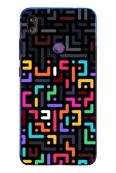 Le Balvo Redmi Note 7 Uyumlu Renkli Karışık Çizgiler Baskılı Silikon Kılıf ürün görseli 1
