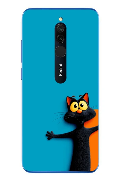 Le Balvo Redmi 8 Uyumlu Kedi Uyarısı Baskılı Silikon Kılıf ürün görseli 1