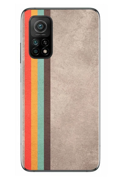 Le Balvo Xiaomi Mi 10 T Uyumlu Retro Gökkuşağı Baskılı Silikon Kılıf ürün görseli 1