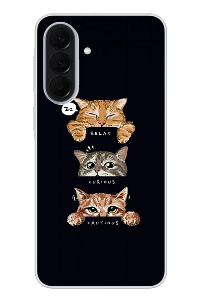 Le Balvo Samsung Galaxy A37 Uyumlu Kedi Halleri Baskılı Silikon Kılıf ürün görseli 1