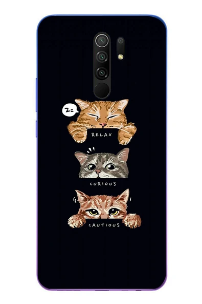 Le Balvo Redmi 9 Uyumlu Kedi Halleri Baskılı Silikon Kılıf ürün görseli 1