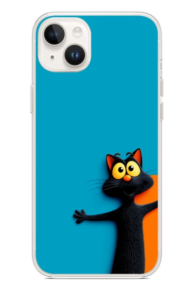 Le Balvo İphone 14 Plus Uyumlu Kedi Uyarısı Baskılı Silikon Kılıf ürün görseli 1