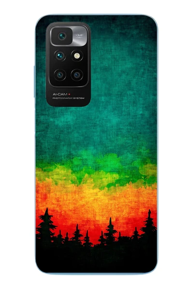 Le Balvo Redmi 10 2022 Uyumlu Orman Gecesi Renkli Baskılı Silikon Kılıf ürün görseli 1