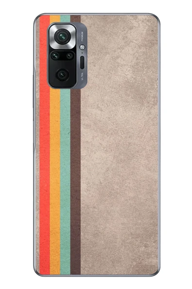Le Balvo Redmi Note 10 Uyumlu Retro Gökkuşağı Baskılı Silikon Kılıf ürün görseli 1