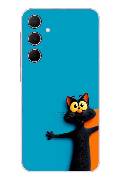 Le Balvo Samsung Galaxy A35 Uyumlu Kedi Uyarısı Baskılı Silikon Kılıf ürün görseli 1