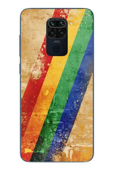 Le Balvo Redmi Note 9 Uyumlu Yan Gökkuşağı Baskılı Silikon Kılıf ürün görseli 1