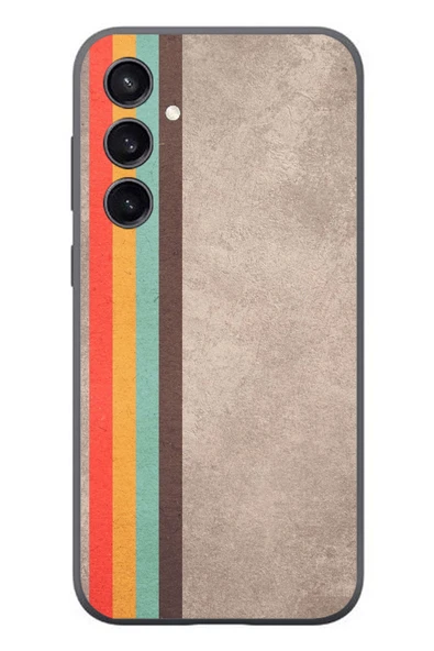 Le Balvo Samsung Galaxy S23 Uyumlu Retro Gökkuşağı Baskılı Silikon Kılıf ürün görseli 1