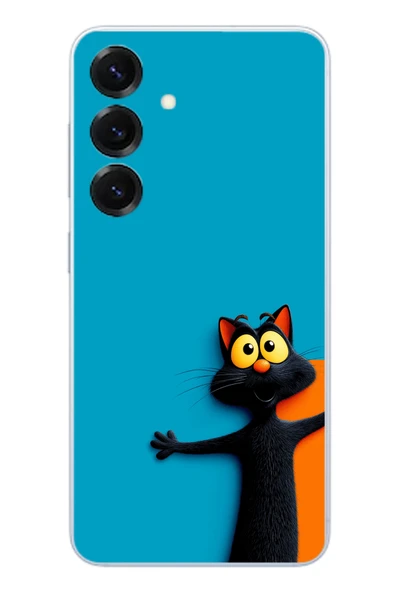 Le Balvo Samsung Galaxy S25 Uyumlu Kedi Uyarısı Baskılı Silikon Kılıf ürün görseli 1