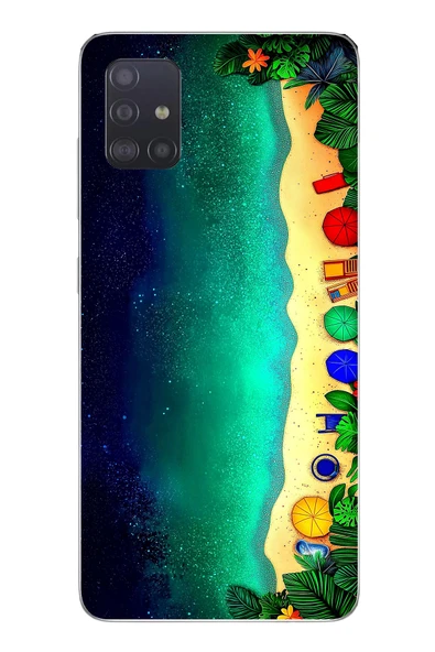 Le Balvo Samsung Galaxy A51 Uyumlu Tatil Kumsal Gecesi Baskılı Silikon Kılıf ürün görseli 1