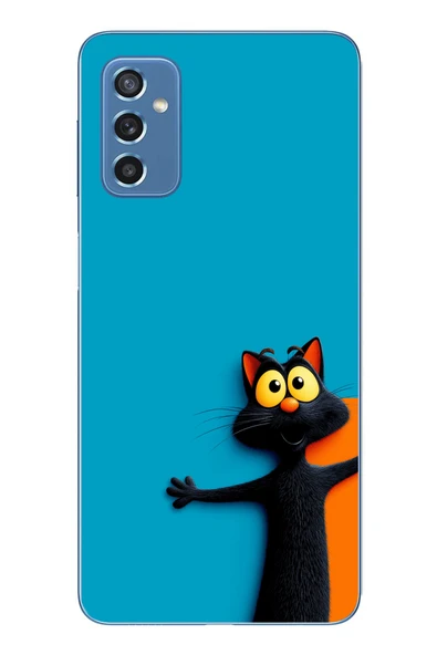 Le Balvo Samsung Galaxy M52 Uyumlu Kedi Uyarısı Baskılı Silikon Kılıf ürün görseli 1