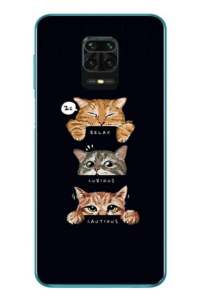 Le Balvo Redmi Note 9s Uyumlu Kedi Halleri Baskılı Silikon Kılıf ürün görseli 1
