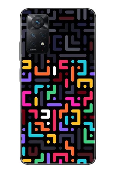 Le Balvo Redmi Note 11 Pro 4G Uyumlu Renkli Karışık Çizgiler Baskılı Silikon Kılıf ürün görseli 1