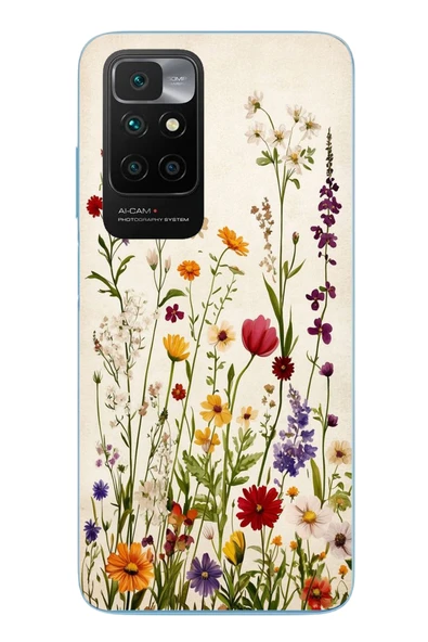 Le Balvo Redmi 10 2022 Uyumlu Zarif Çiçekler Baskılı Silikon Kılıf ürün görseli 1