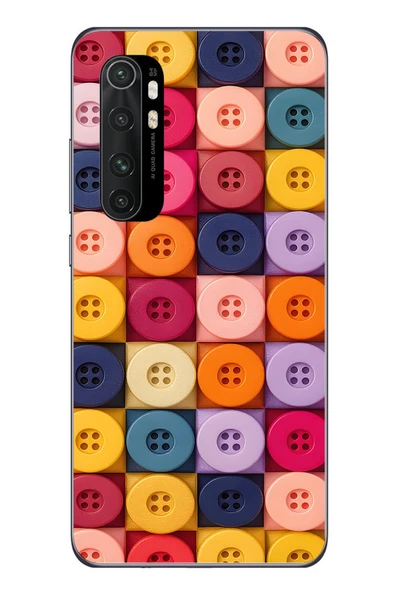 Le Balvo Xiaomi Mi 10 Lite Uyumlu Renkli Düğmeler Baskılı Silikon Kılıf ürün görseli 1