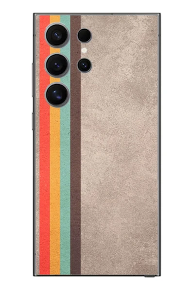 Le Balvo Samsung Galaxy S24 Ultra Uyumlu Retro Gökkuşağı Baskılı Silikon Kılıf ürün görseli 1