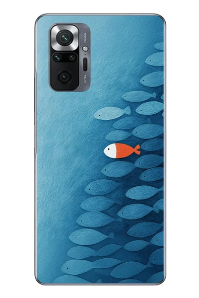 Le Balvo Redmi Note 10 Uyumlu Balıklar Yüzüyor Baskılı Silikon Kılıf ürün görseli 1