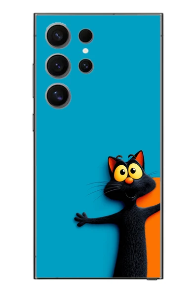 Le Balvo Samsung Galaxy S24 Ultra Uyumlu Kedi Uyarısı Baskılı Silikon Kılıf ürün görseli 1