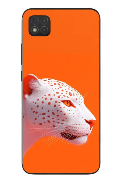 Le Balvo Redmi 9C Uyumlu Turuncu Kaplan Baskılı Silikon Kılıf ürün görseli 1