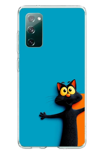 Le Balvo Samsung Galaxy S20 FE Uyumlu Kedi Uyarısı Baskılı Silikon Kılıf ürün görseli 1
