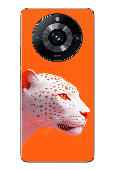 Le Balvo Realme 11 Pro Uyumlu Turuncu Kaplan Baskılı Silikon Kılıf ürün görseli 1